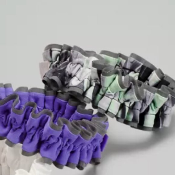 *Lululemon* Light Locks Scrunchie Skinny x 4 (Brown, Black, Purple, Green). - Picture 6 of 9